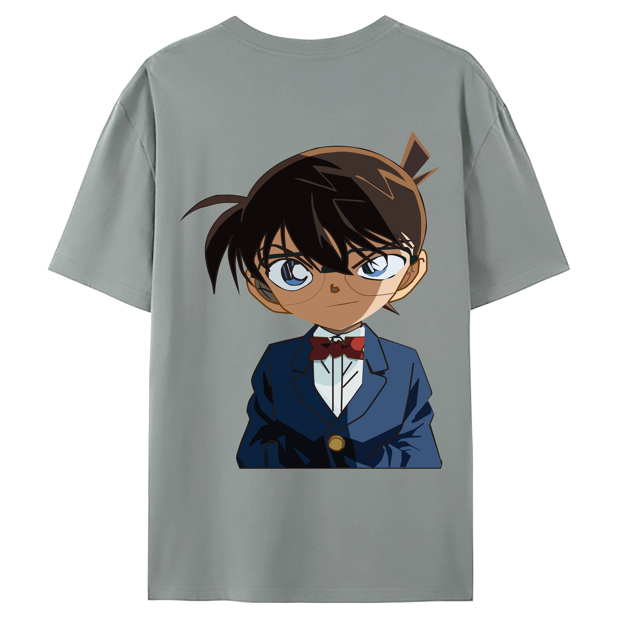 （画像用） 名探偵コナン 江戸川 コナン Detective Conan Conan Edogawa 綿100％ メンズ半袖Tシャツ（バックプリント） 通気性